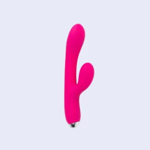 Conejo Vibrador Dona Fucsia de silicona con función de calor