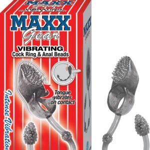 MAXX GEAR VIBRATING COCKRING & ANAL BEADS-SMOKE