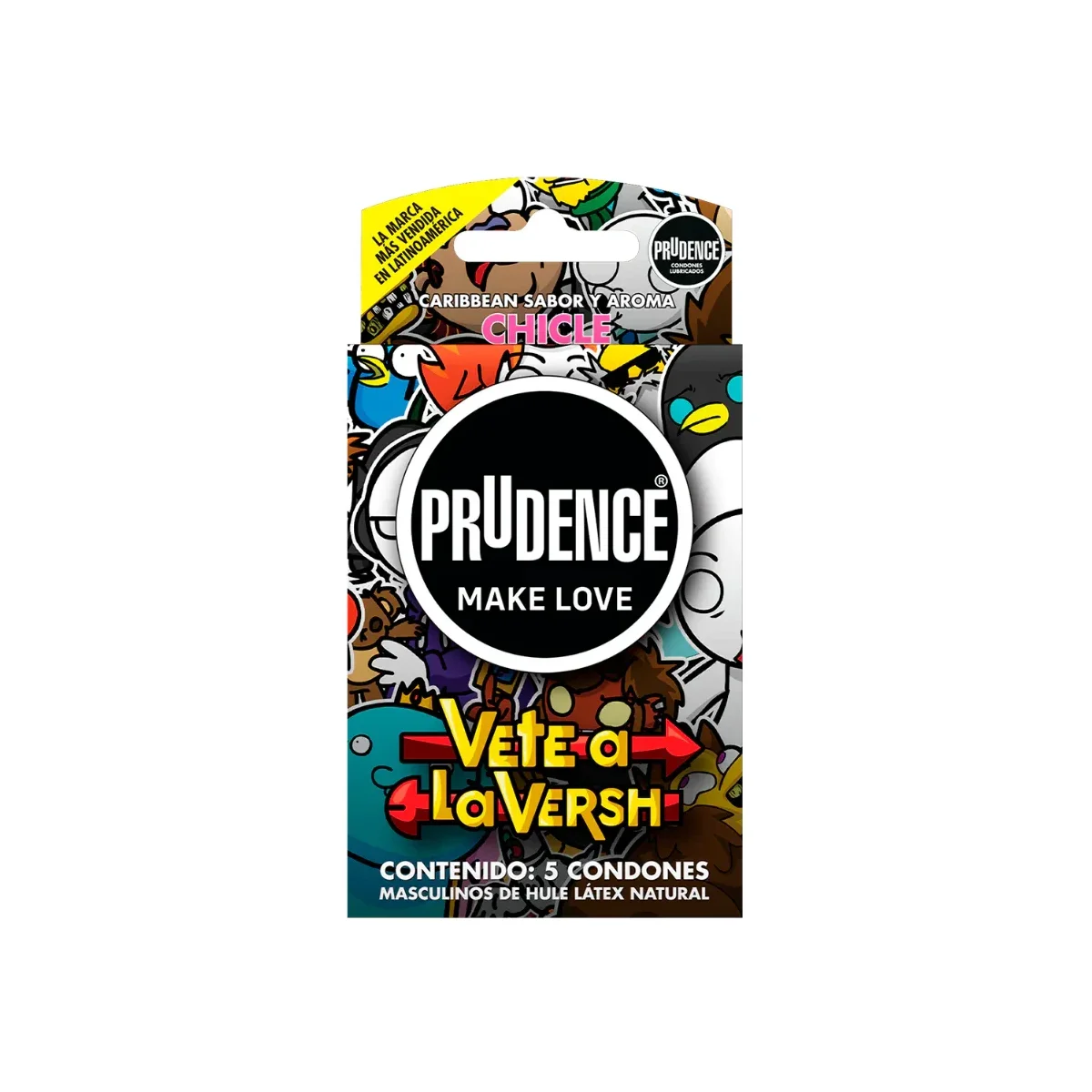 Condones Prudence Vete a La Versh Sabor y Color Chicle
