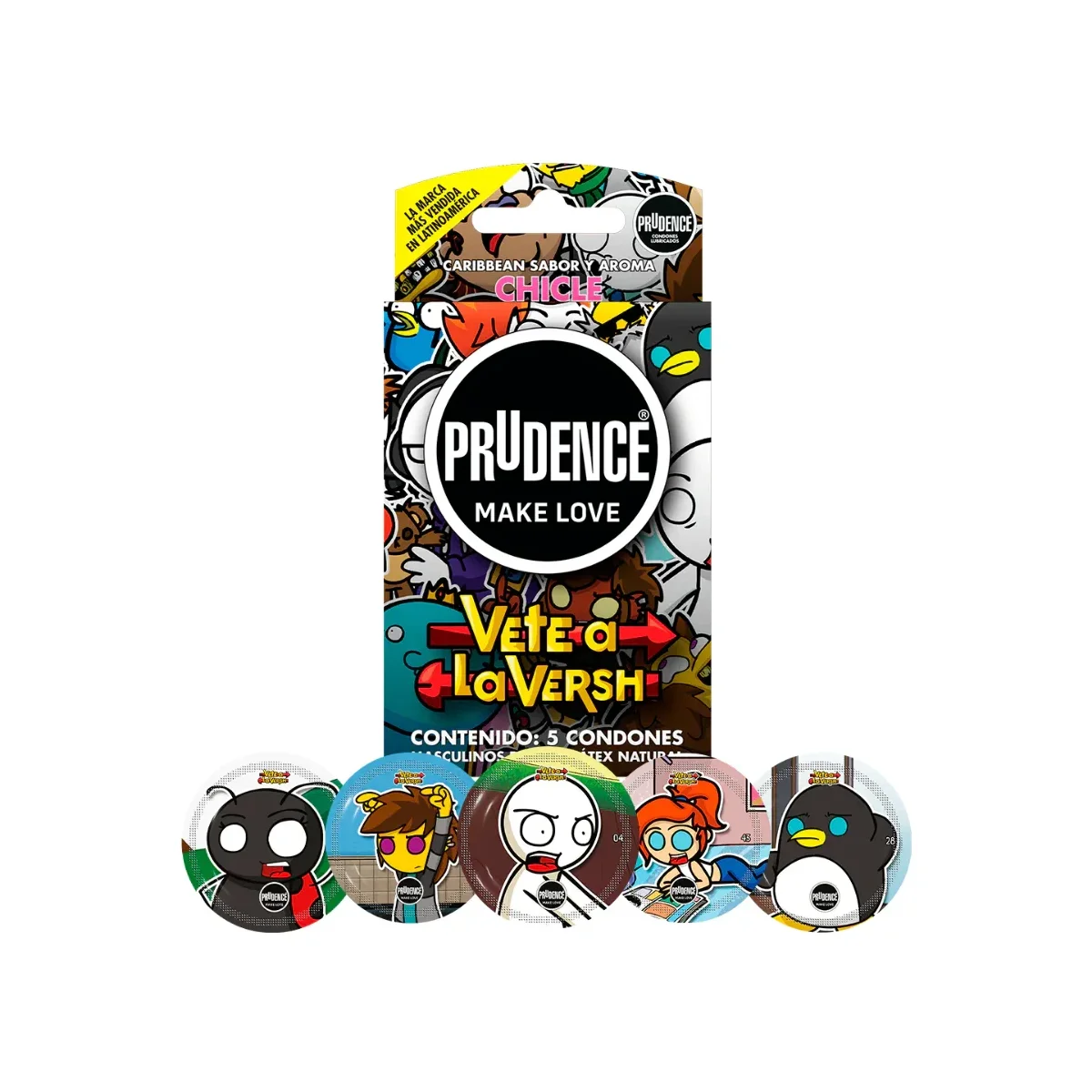 Condones Prudence Vete a La Versh Sabor y Color Chicle - Image 2