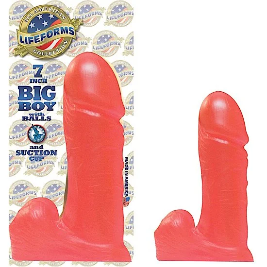 LIFEFORMS BIG BOY WITH BALLS AND SUCTION CUP 7 INCH-RED JELLY