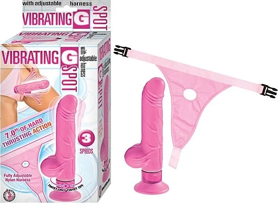 VIBRATING G-SPOT WITH ADJUSTABLE HARNESS - PINK