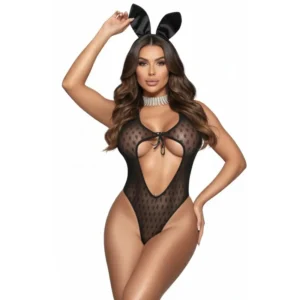 Disfraz Conejita Sexy Body Tul - Abertura Íntima