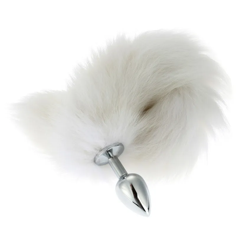 Plug Anal Metálico con Cola de Zorro Blanco - Placer y Fantasía