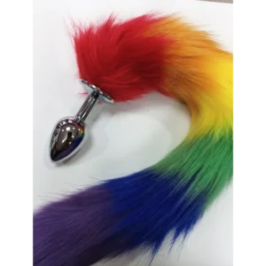 Plug Anal Cola de Zorro Rainbow - Acero Inoxidable