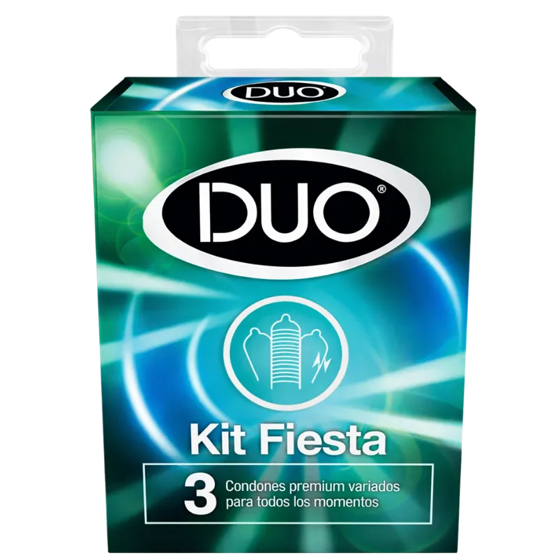 Preservativo Duo Kit Fiesta x3 - Variedad y Placer Seguro