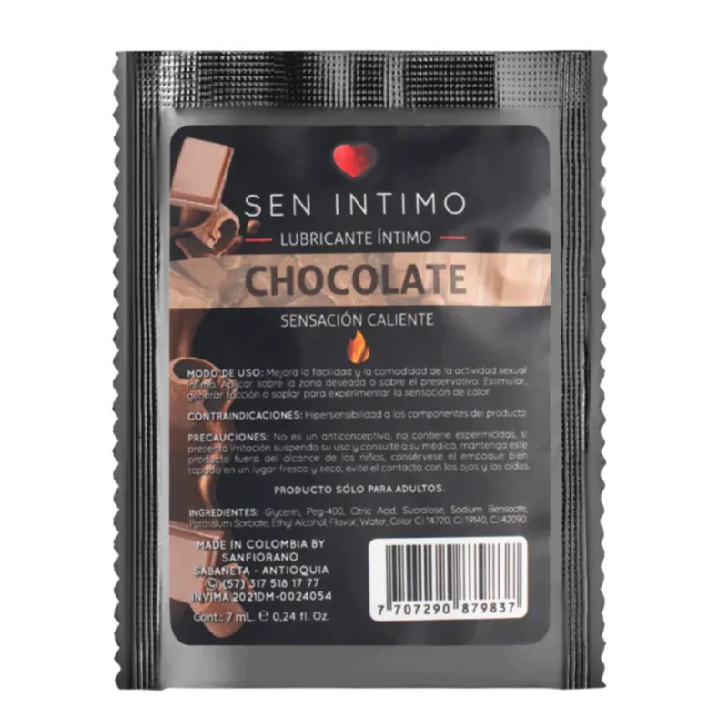 Lubricante Caliente Chocolate Sen Íntimo - Placer Comestible
