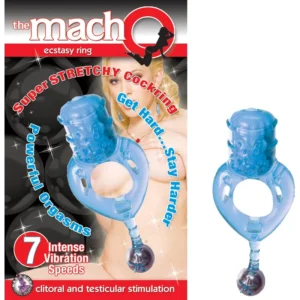 Anillo Vibrador ElĂ¡stico The Macho - 7 Velocidades Azul