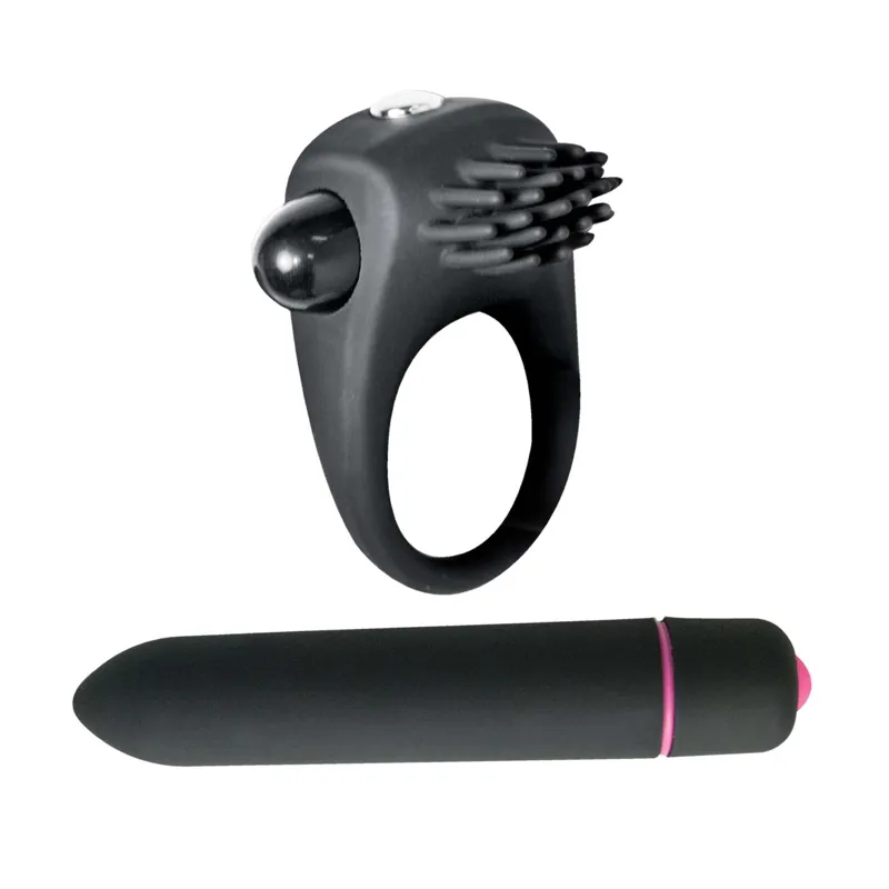 Anillo Vibrador con Bala de 10 Velocidades - Placer Intenso - Image 3