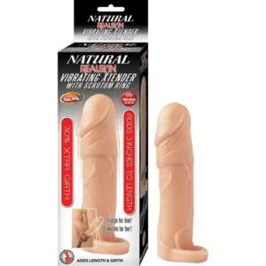 Extensor Vibrador Realista con Anillo Escrotal - Realskin